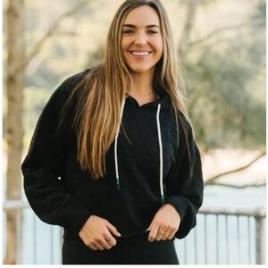 ZYIA Black Quilted Hoodie